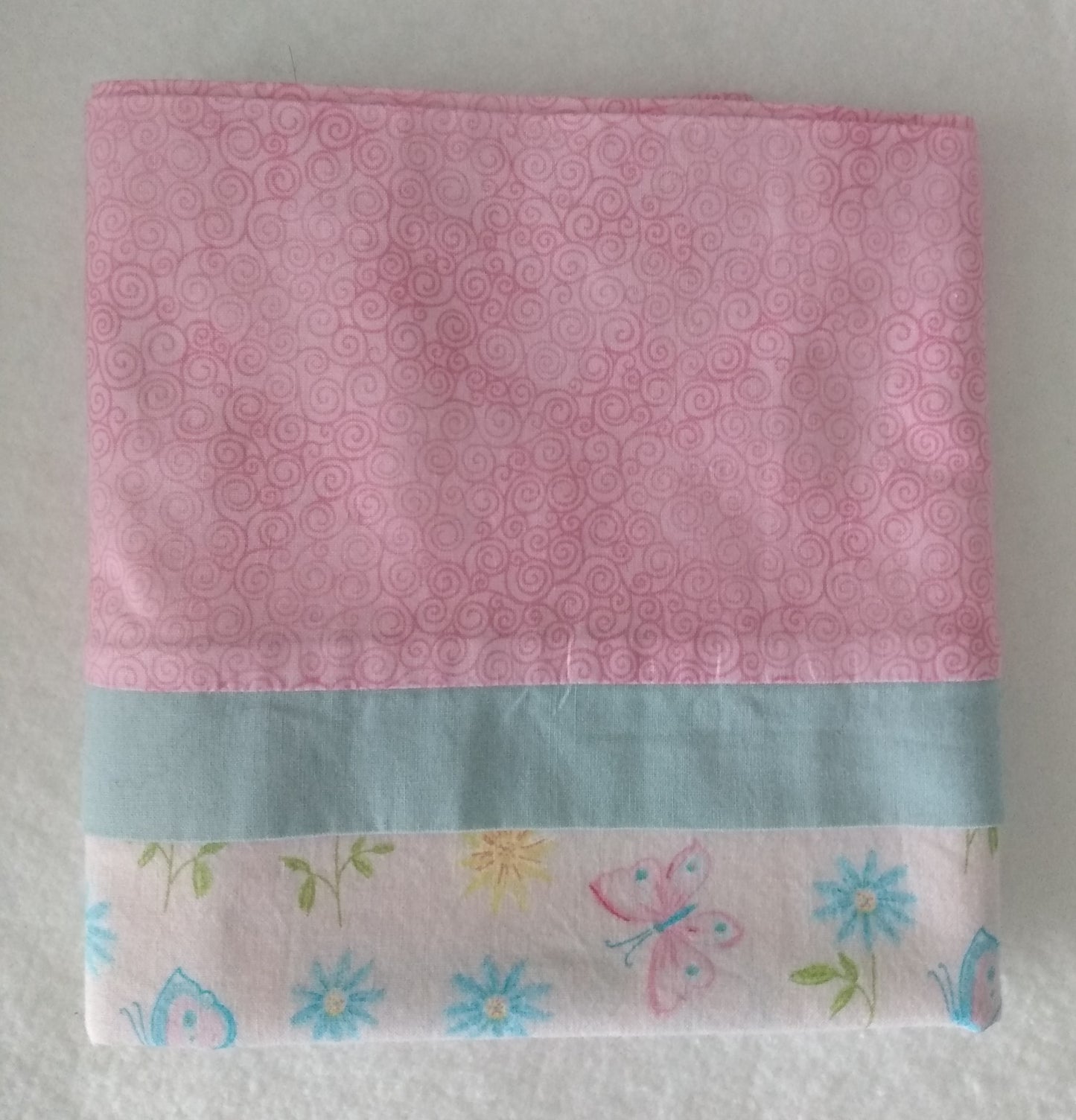 100% Cotton Pillowcase Butterflies Flowers Pink