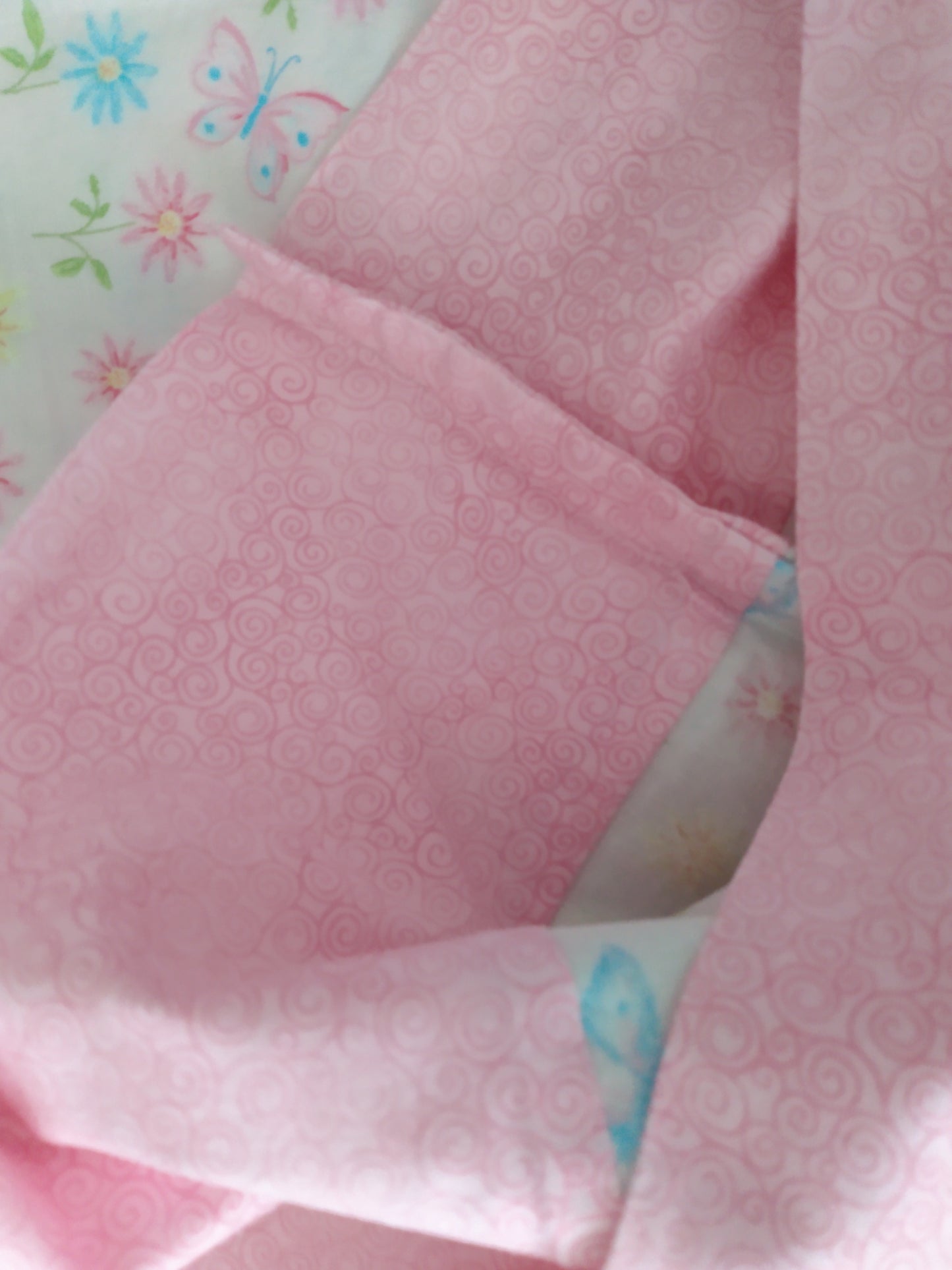 100% Cotton Pillowcase Butterflies Flowers Pink