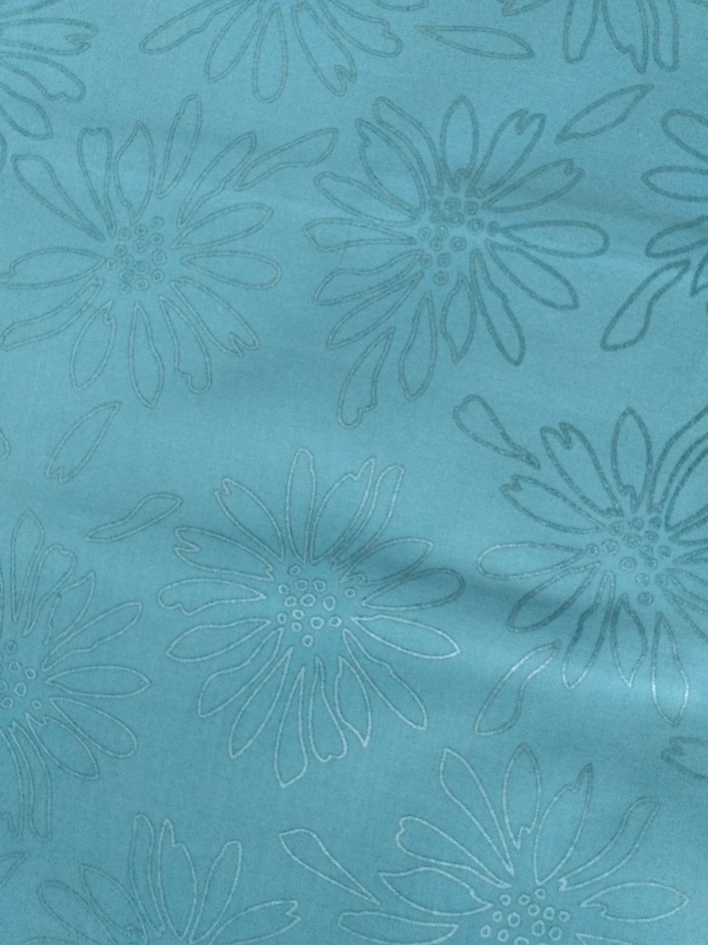 Cushion Cover Floral Teal Cotton