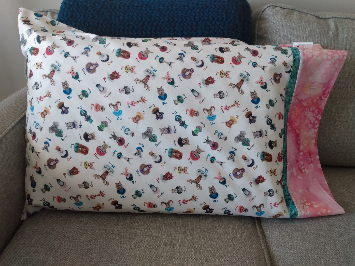 100% Cotton Pillowcase Alphabet Animal 2