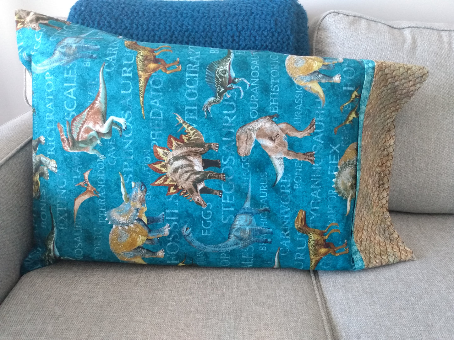 100% Cotton Pillowcase Stegosaurus T-Rex