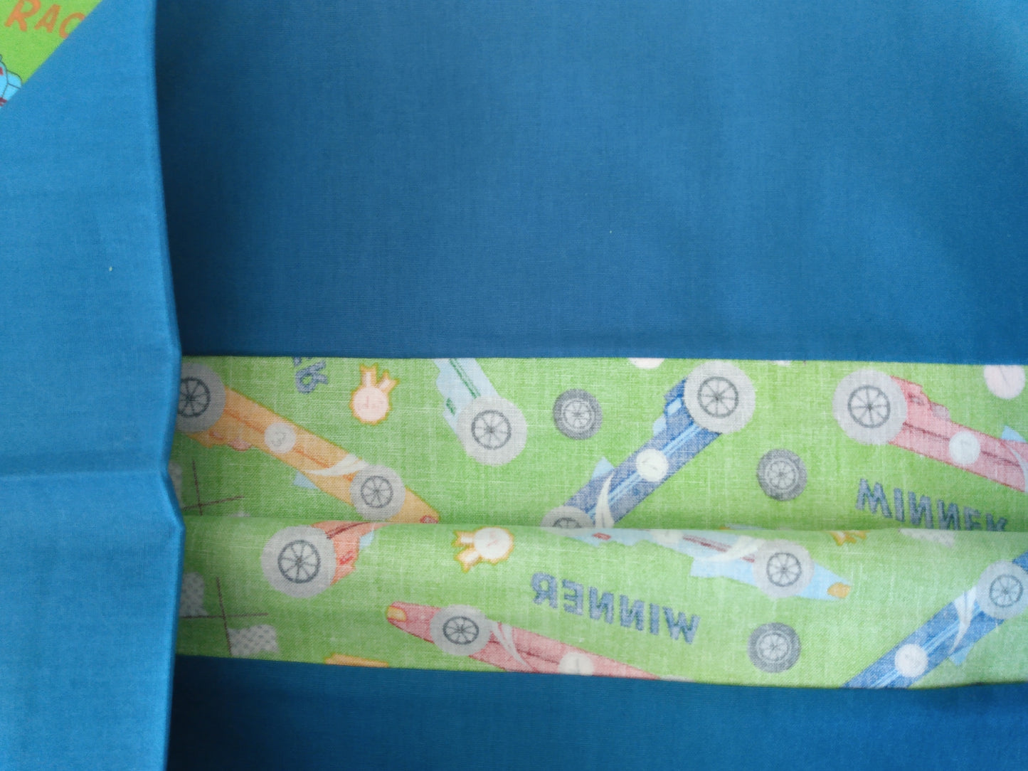 100% Cotton Pillowcase Bold Racing Green Blue Orange