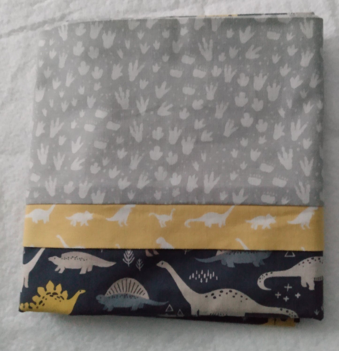 100% Cotton Pillowcase Dinosaurs Yellow Grey