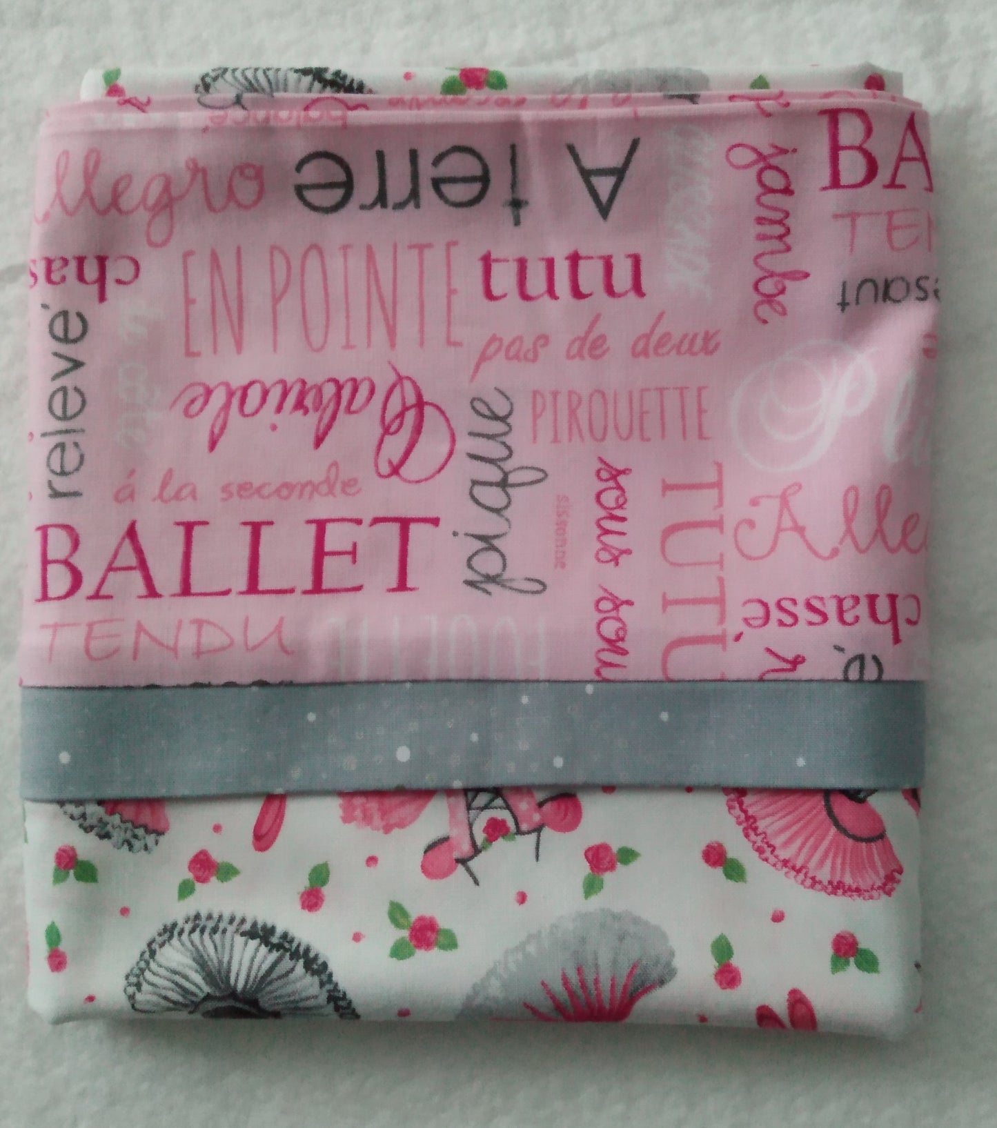 100% Cotton Pillowcase Ballet Tutus Grey Pink