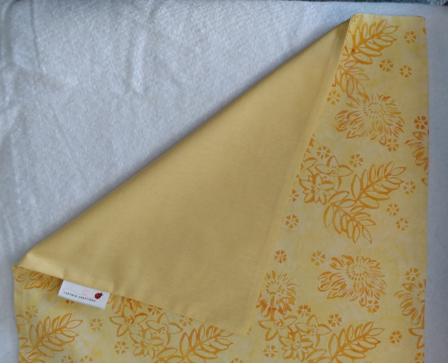 Cushion Cover Floral Yellow Batik Cotton