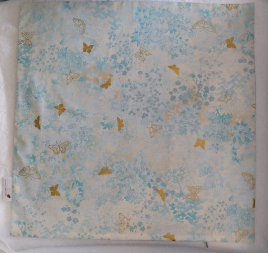 Cushion Cover Japanese Inspired Floral Butterfly Blue Cotton