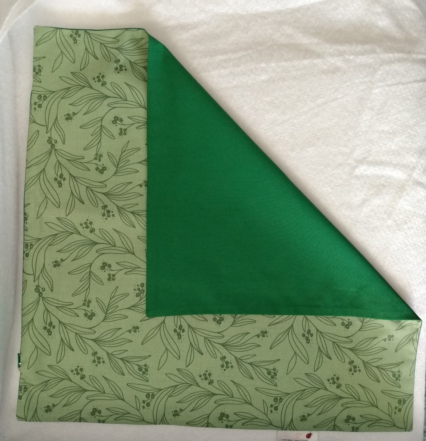 Cushion Cover Floral Green Cotton