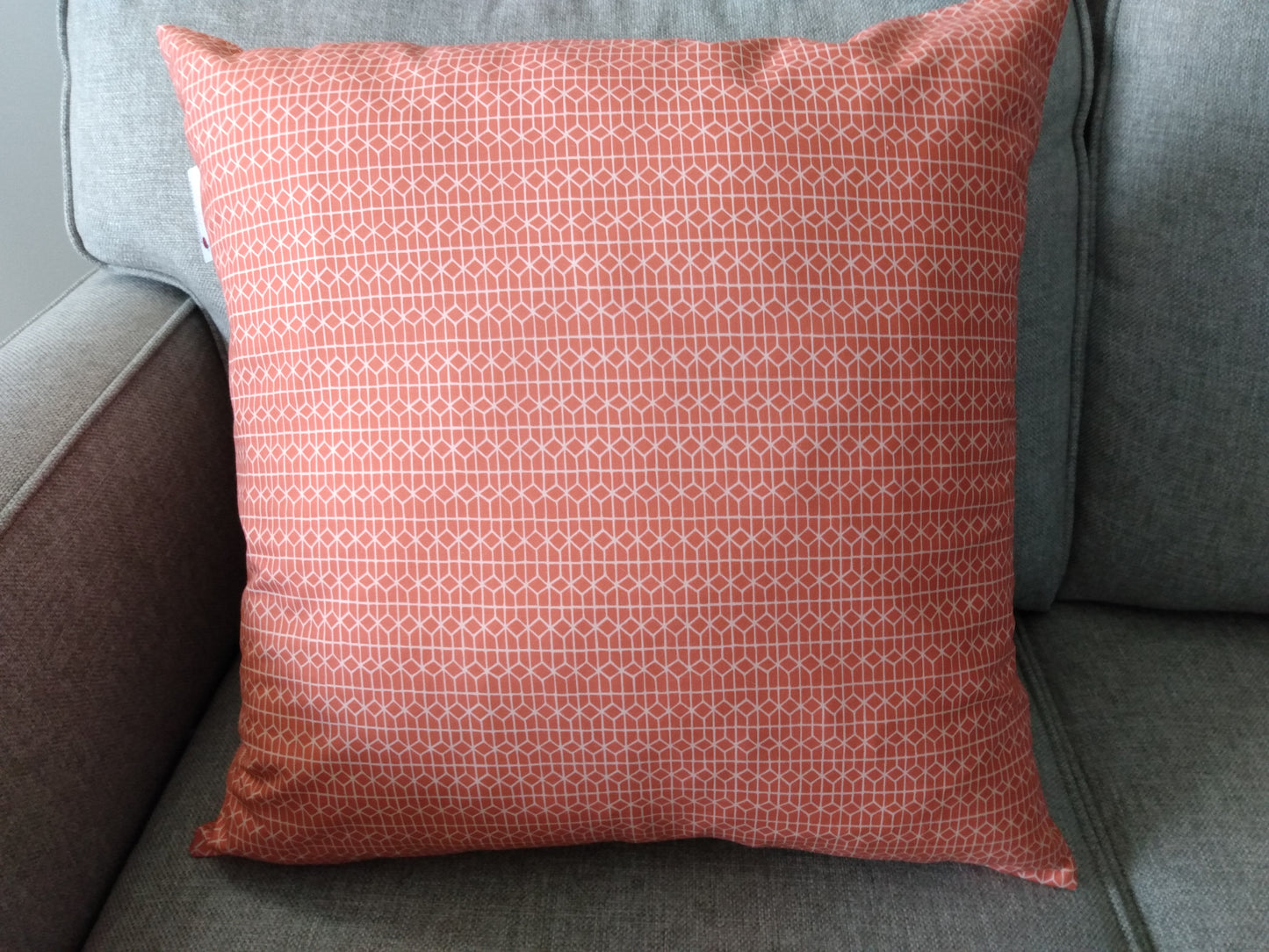 Cushion Cover Graphic Orange Beige Cotton