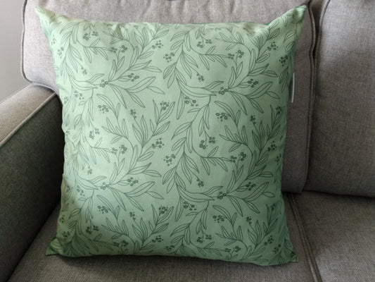Cushion Cover Floral Green Cotton