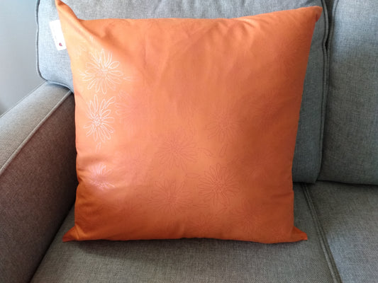 Cushion Cover Bold Orange Floral Cotton