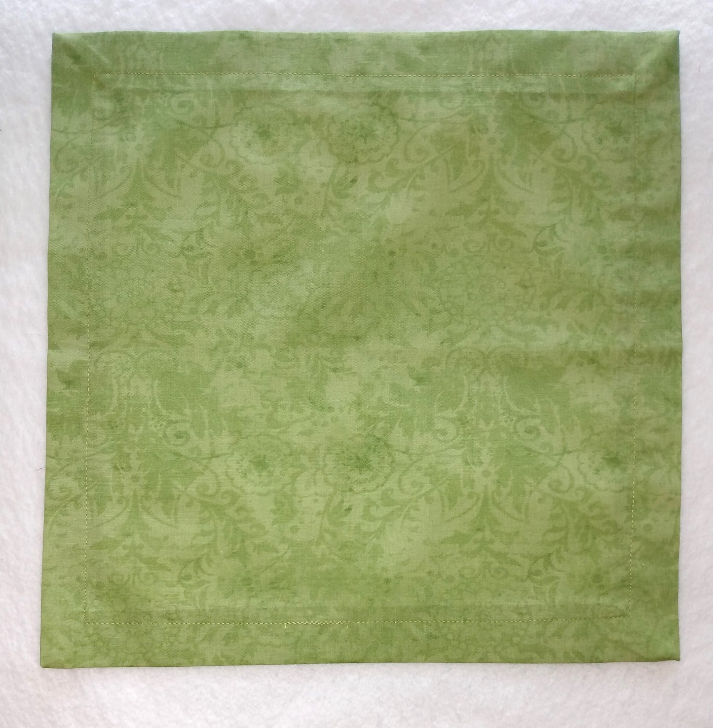 Napkins 100% Cotton Green Floral Green Background