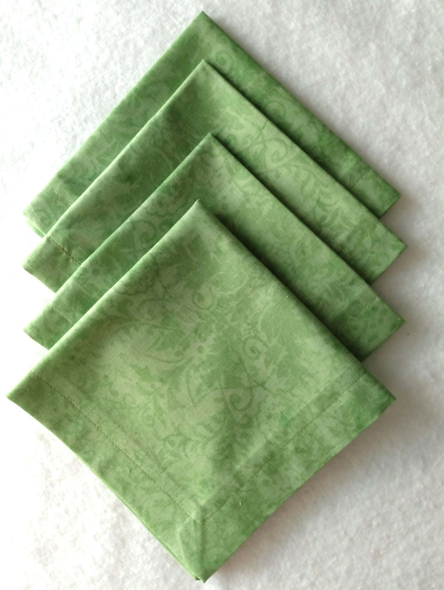 Napkins 100% Cotton Green Floral Green Background