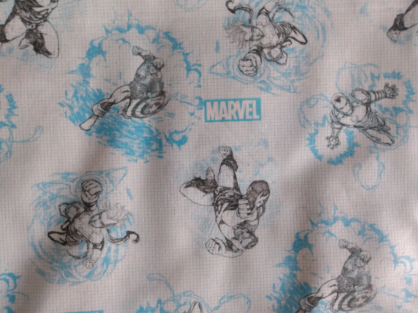 100% Cotton Pillowcase Marvel Light Blue White