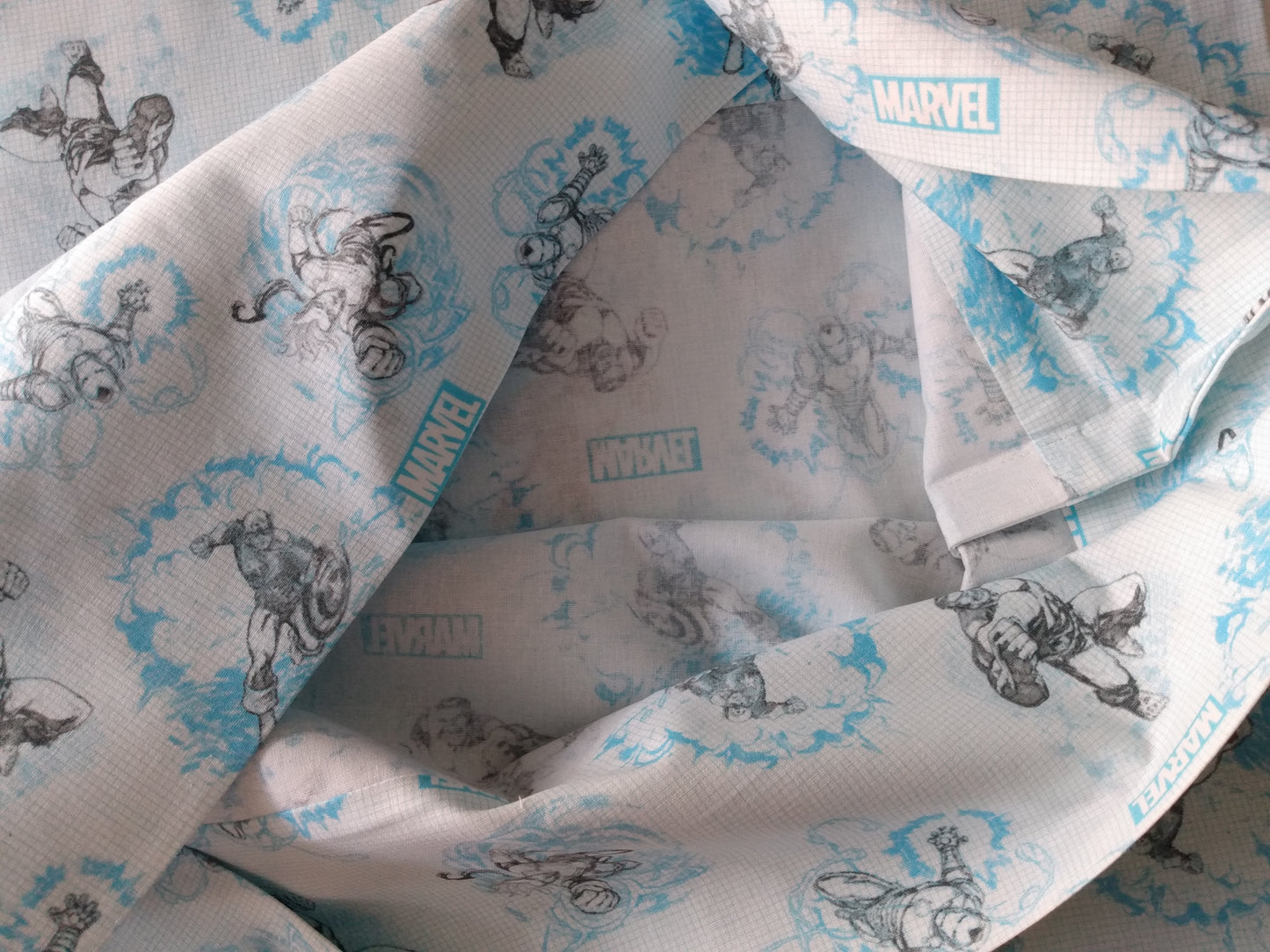 100% Cotton Pillowcase Marvel Light Blue White