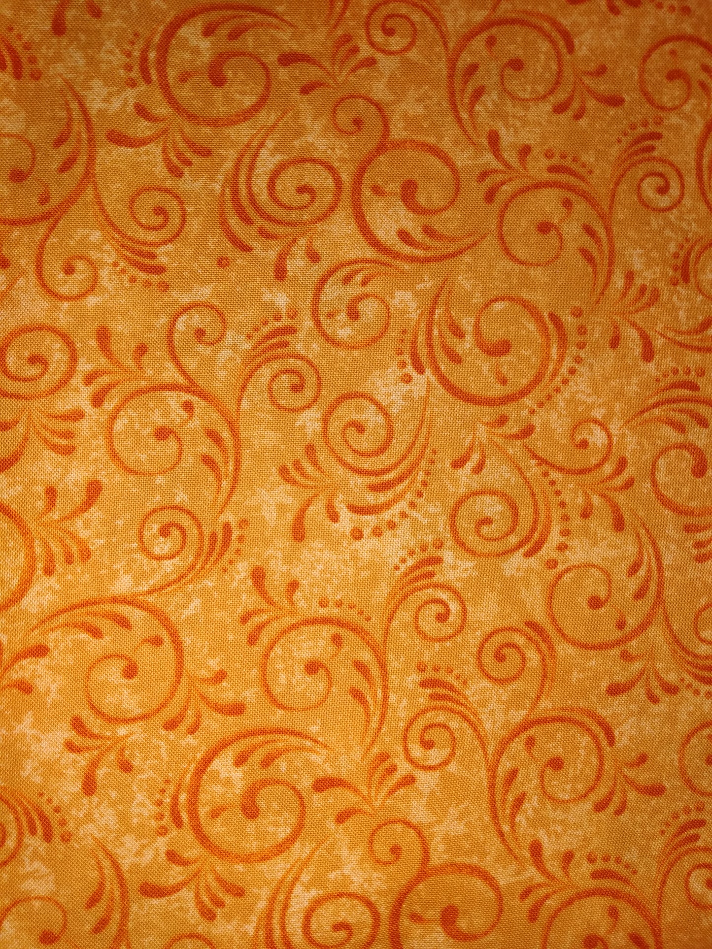 Table Runner Reversible 100% Cotton Fall Bouquet Gold Swirls Cream Orange Swirls