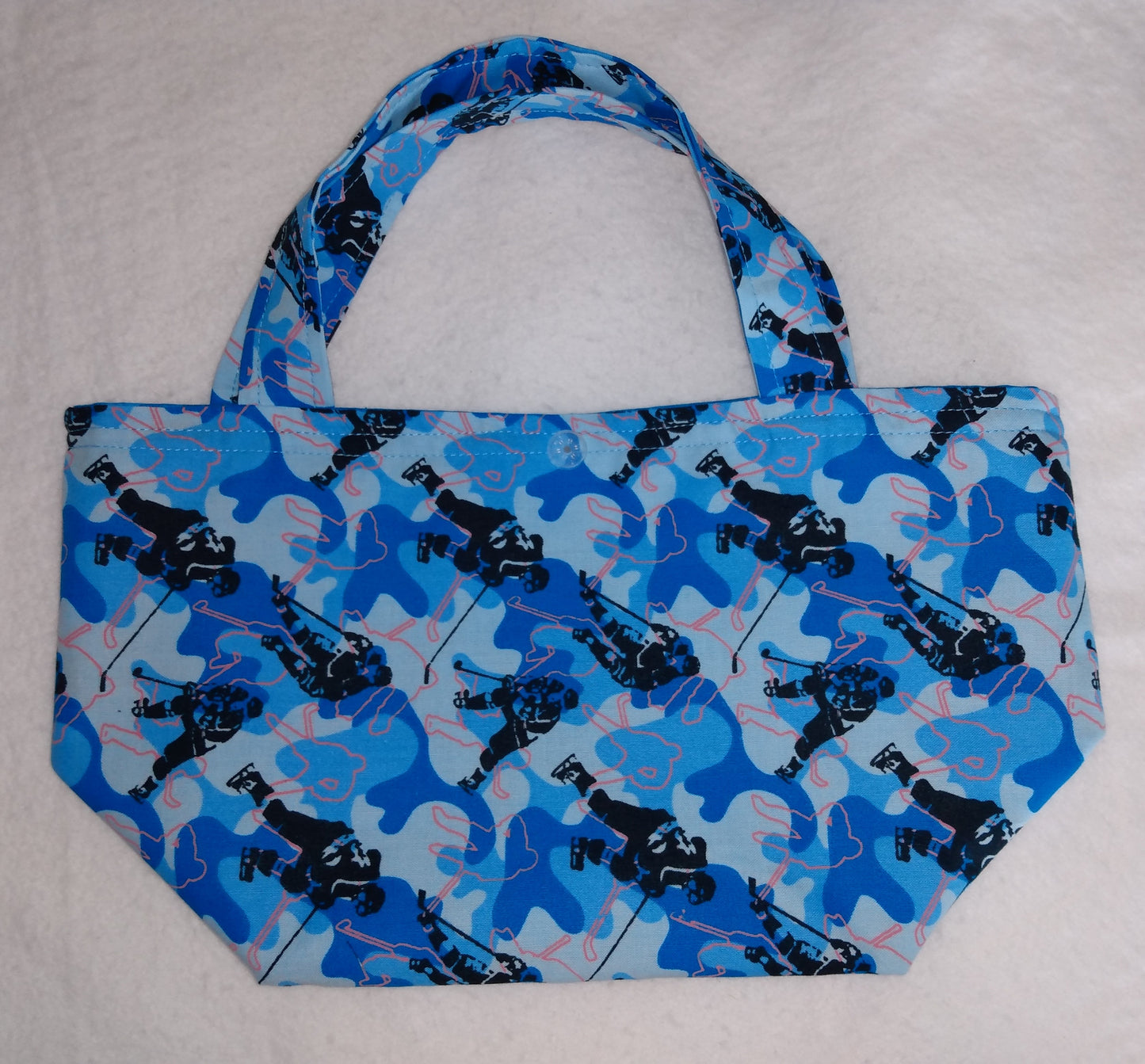 Lunch Bag Cotton Blue Camouflage and Hockey Player