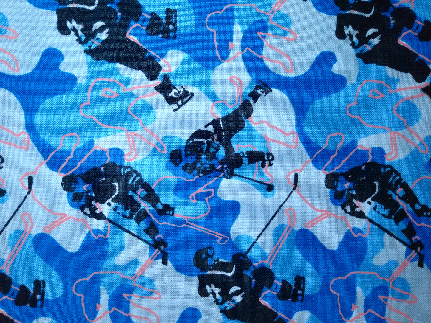 Lunch Bag Cotton Blue Camouflage and Hockey Player