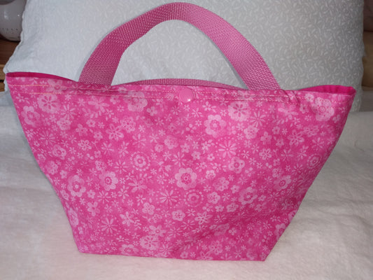 Lunch Bag Pink Floral Batik Cotton