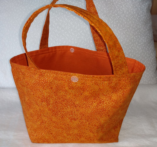 Lunch Bag Cotton Bronze with Gold Dots