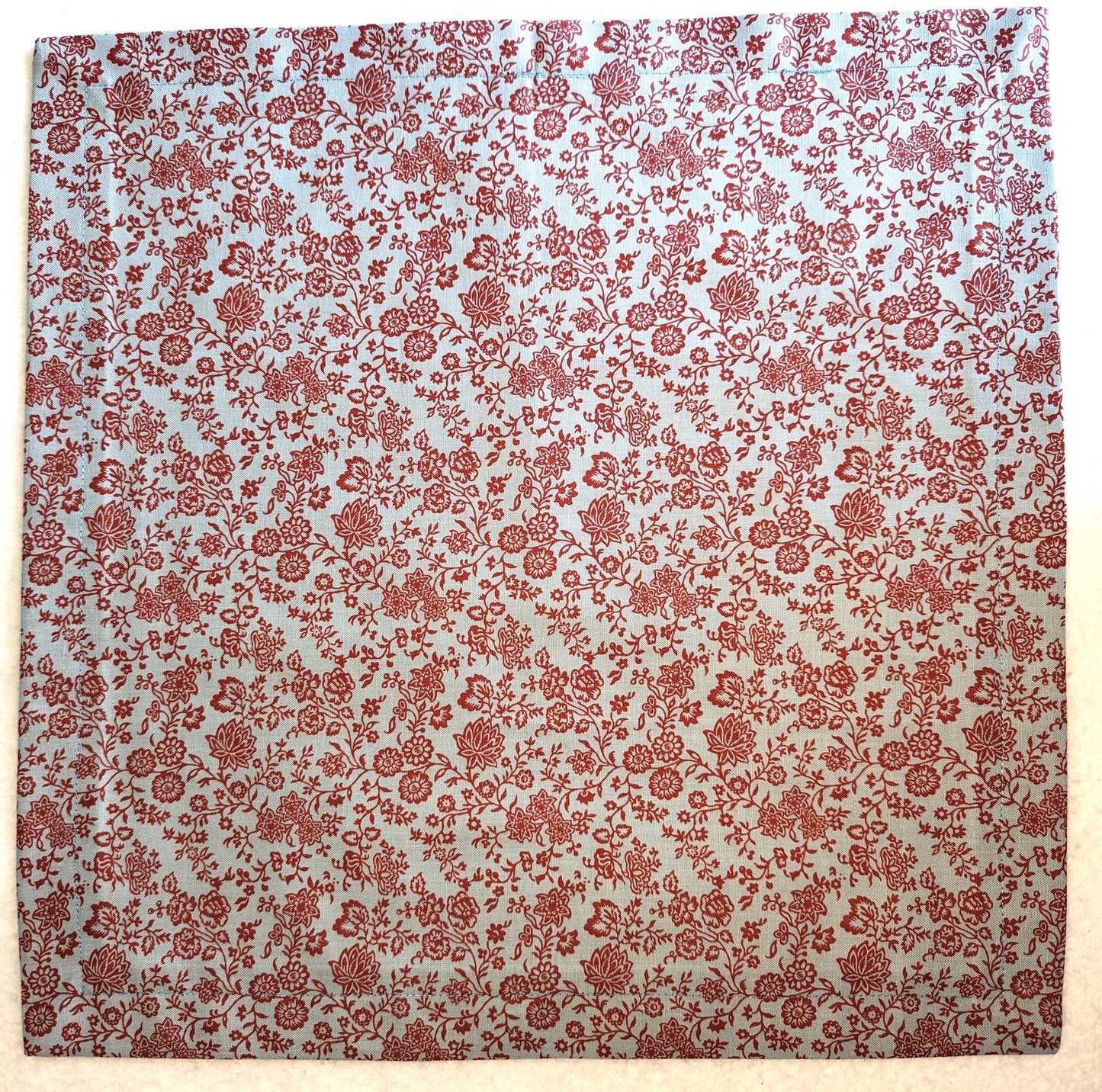 Napkins 100% Liberty Print Cotton Red Floral Light Blue 2 Lunch