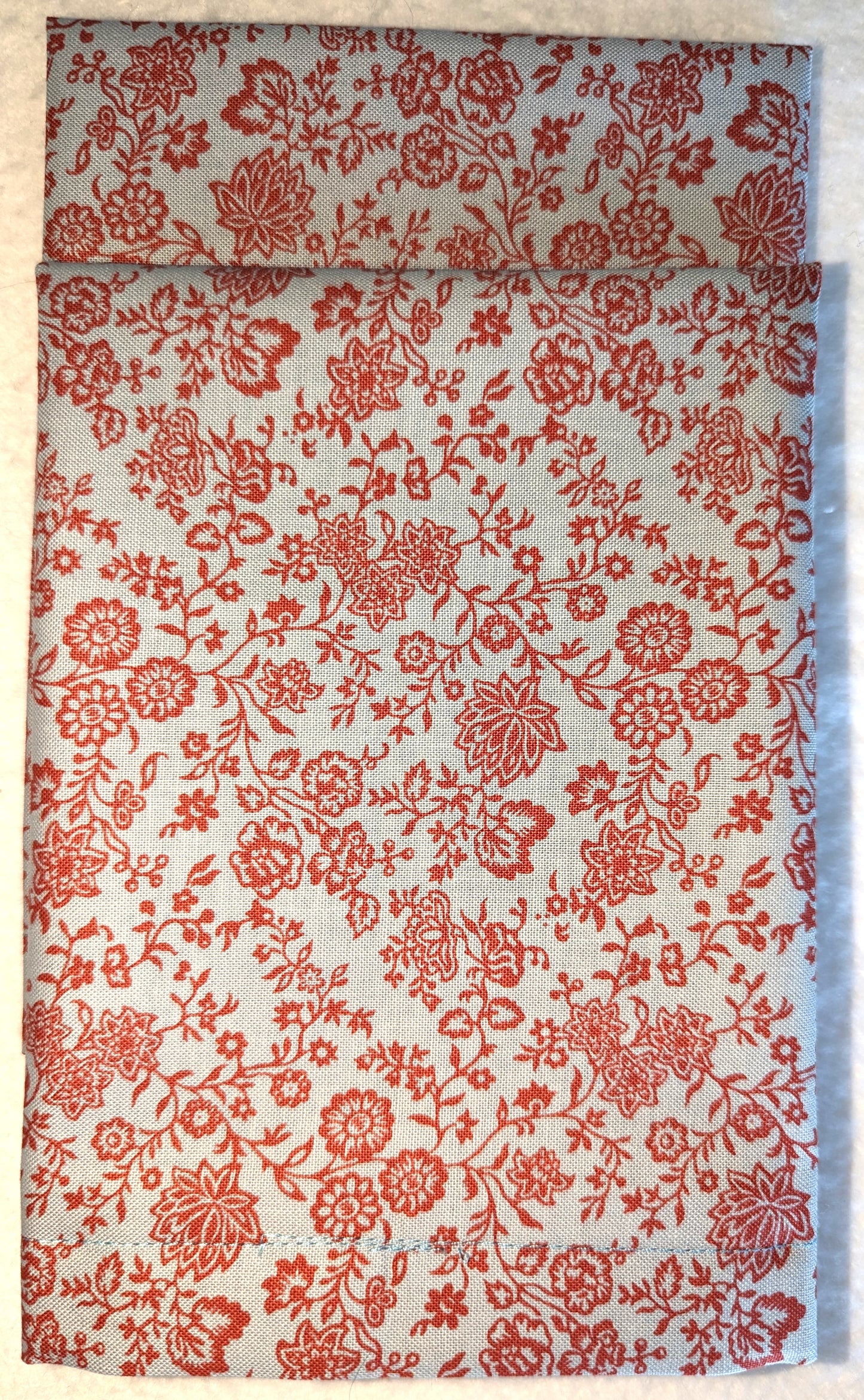 Napkins 100% Liberty Print Cotton Red Floral Light Blue 2 Lunch