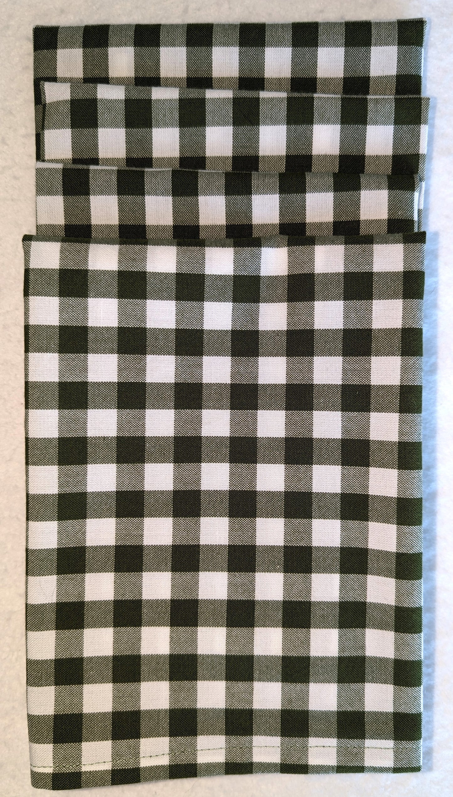 Napkins 100% Cotton Green White Gingham 2