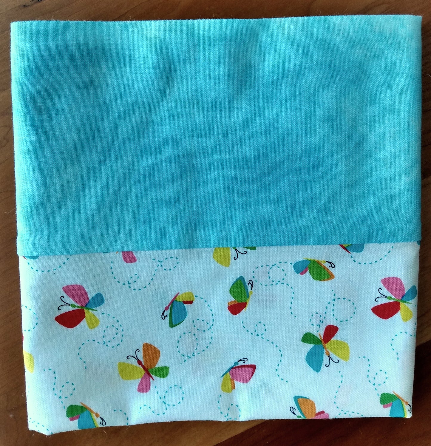 100% Cotton Pillowcase Butterflies Blue