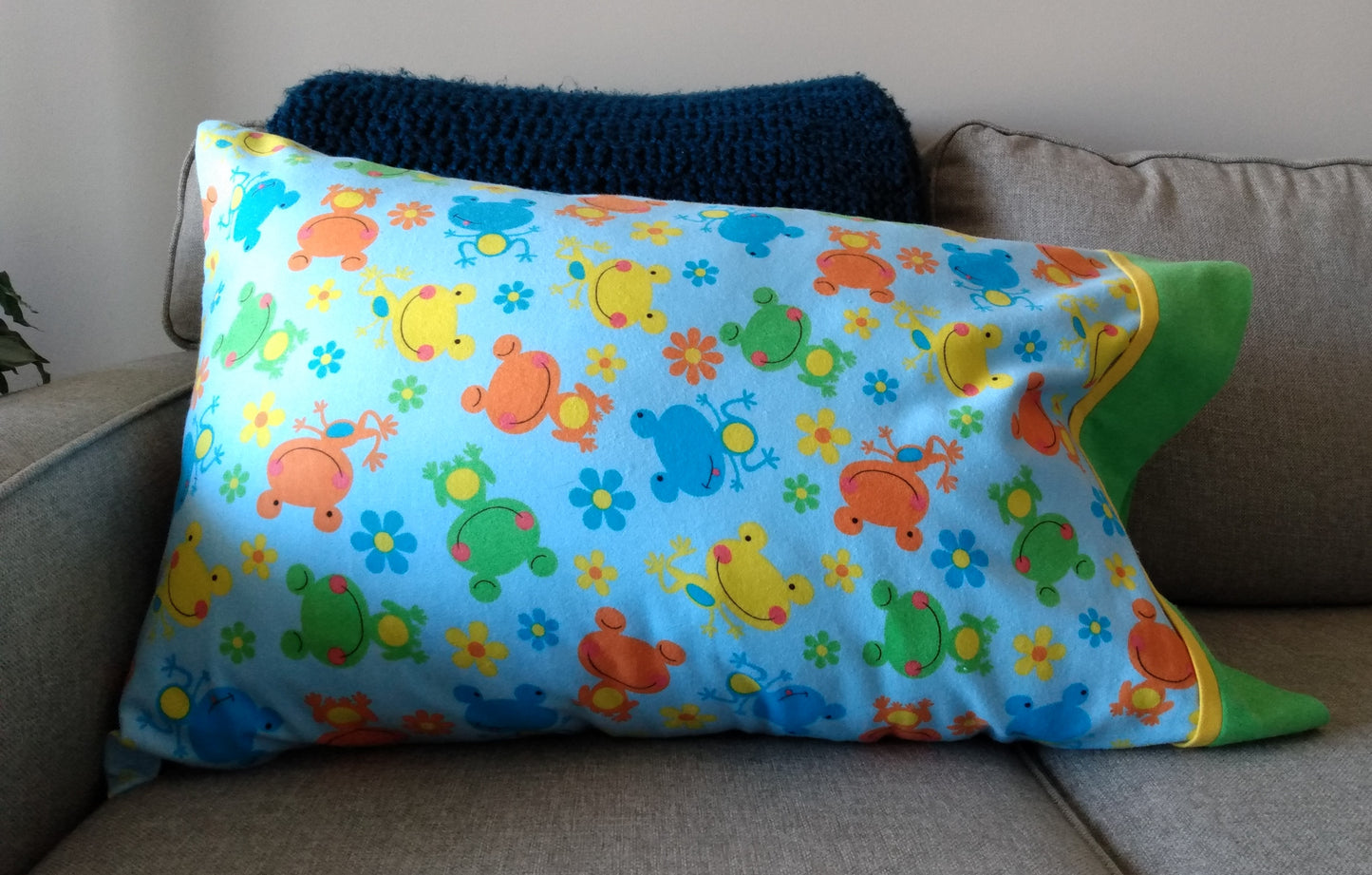 100% Cotton Pillowcase Frog Flannel