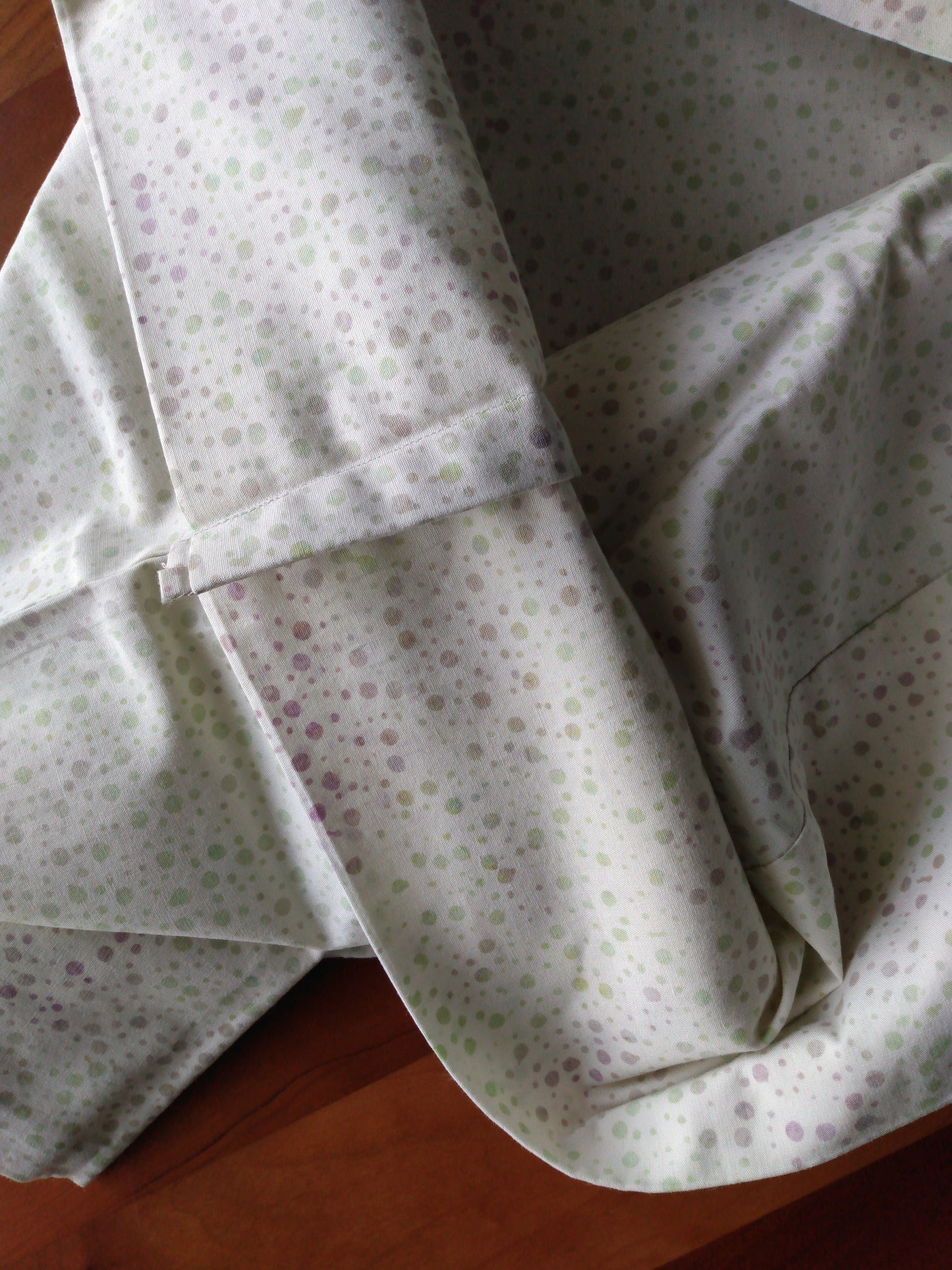 100% Cotton Pillowcase Green Purple Dots Batik