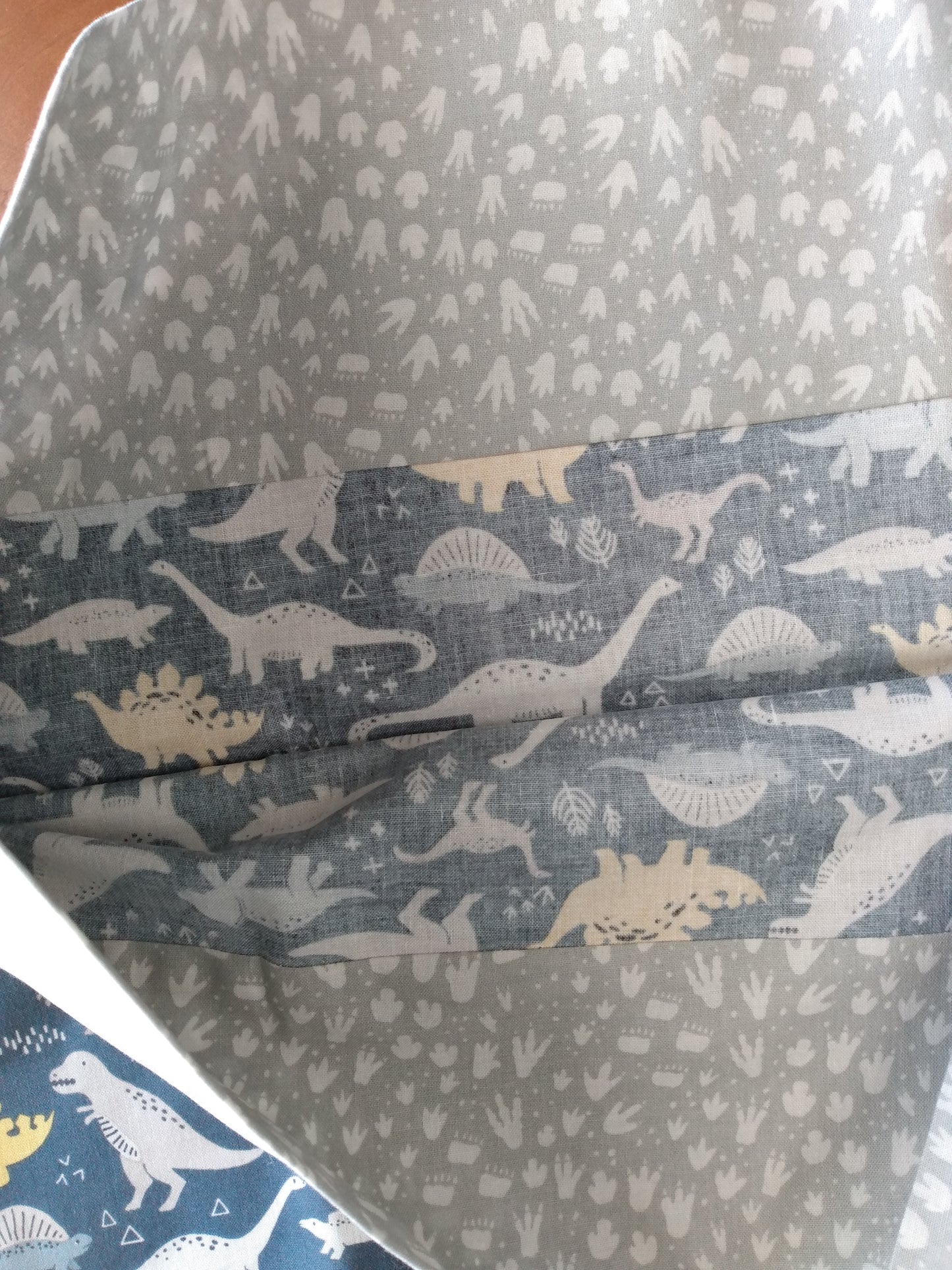 100% Cotton Pillowcase Dinosaur Grey Blue