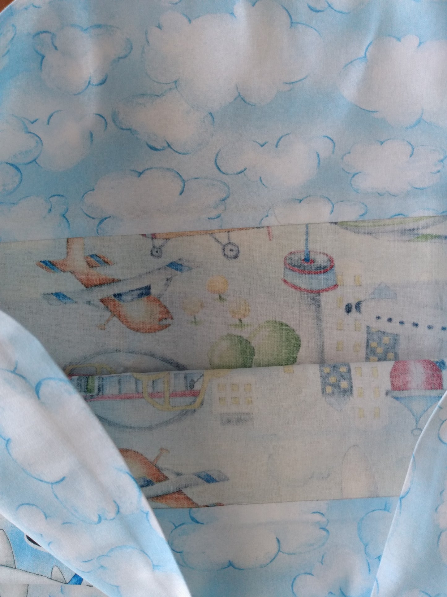 100% Cotton Pillowcase Light Blue Planes