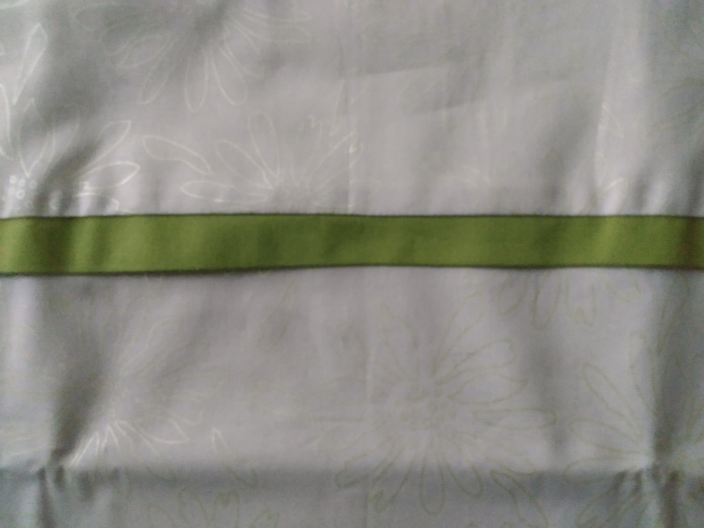100% Cotton Pillowcase Cream Floral Green