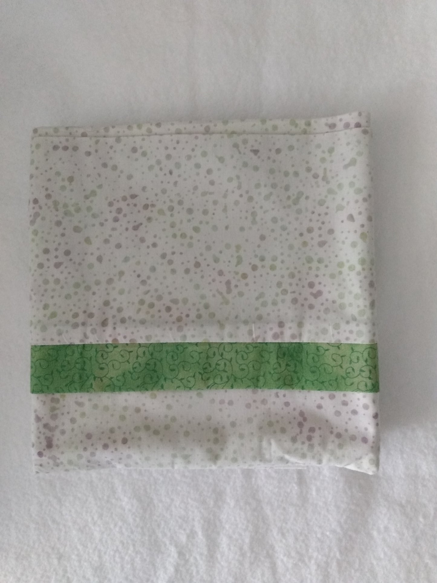 100% Cotton Pillowcase Green Purple Dots Batik