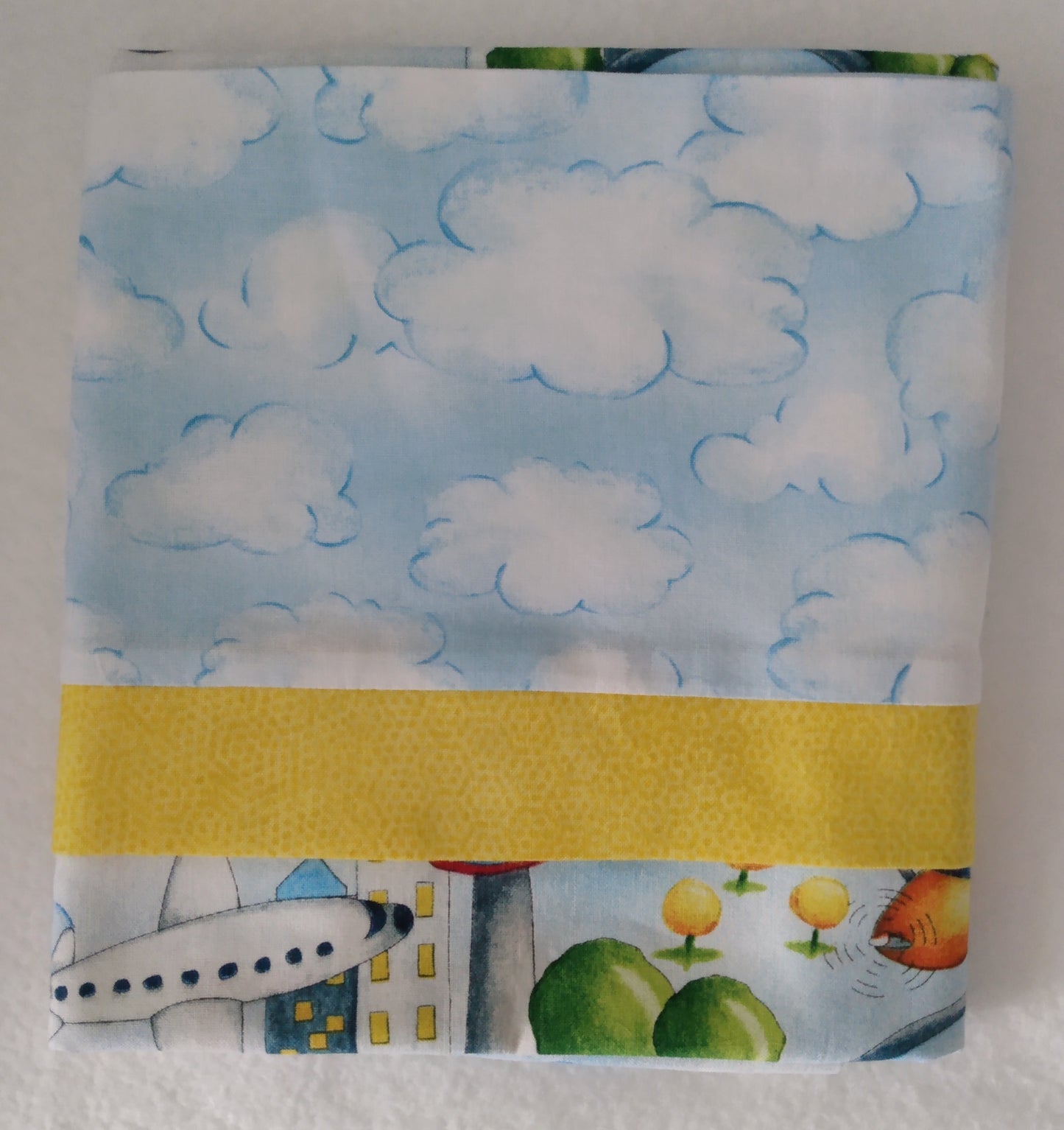 100% Cotton Pillowcase Light Blue Planes