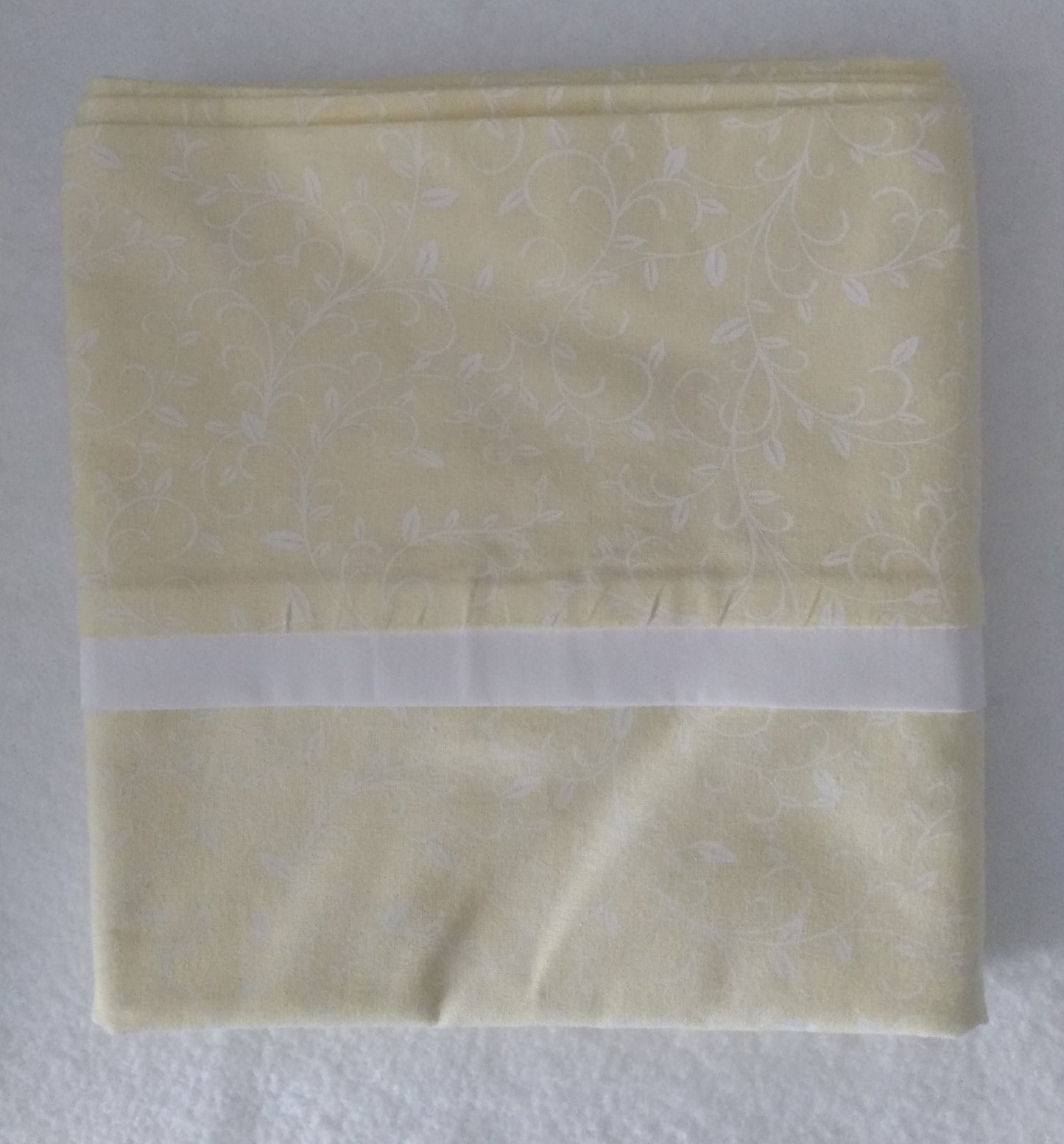 100% Cotton Pillowcase Light Yellow White