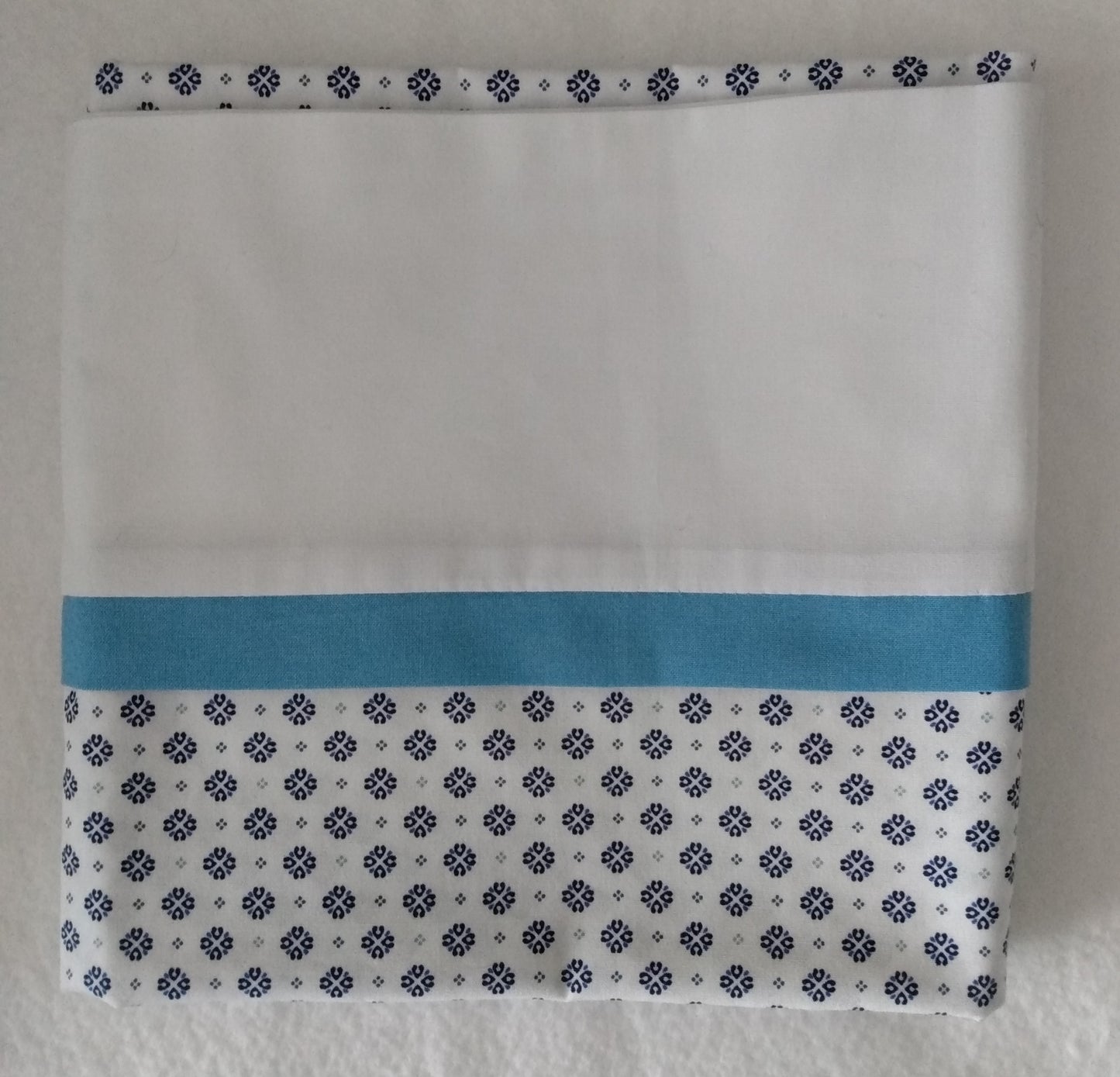 100% Cotton Pillowcase Navy Blue White