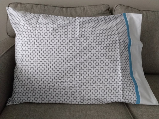 100% Cotton Pillowcase Navy Blue White