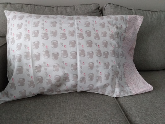 100% Cotton Pillowcase Pink Elephants Pillowcase