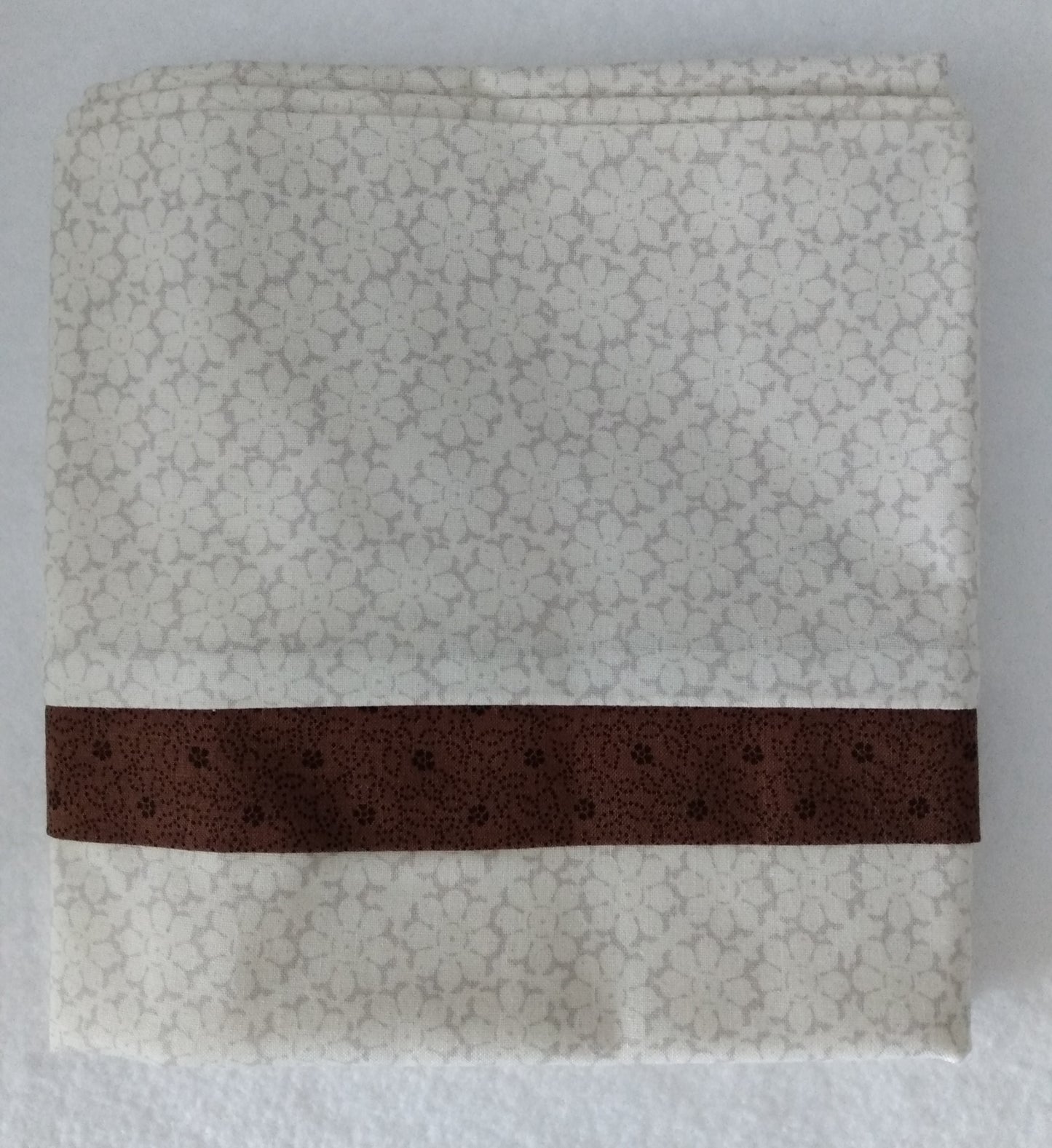 100% Cotton Pillowcase Cream Floral Brown