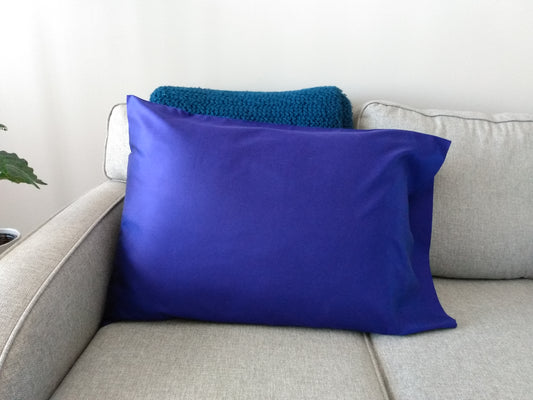 50% Cotton/ 50% Silk Royal Blue Pillowcase